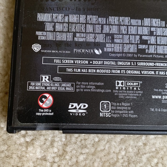 Zodiac DVD, Rated R - Picture 3 of 7